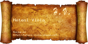 Hetesi Viola névjegykártya